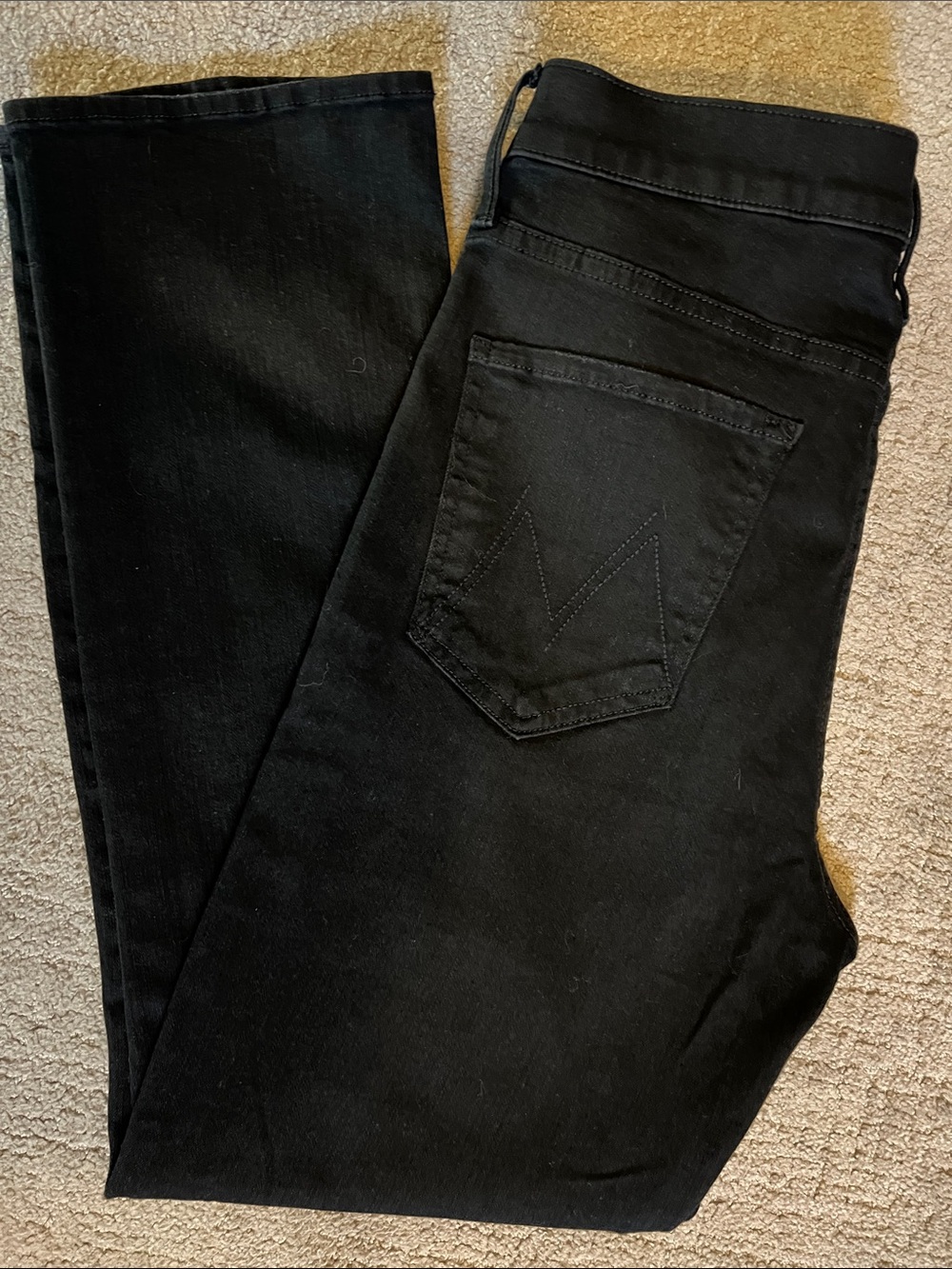 MOTHER Mid Rise Dazzler Black Ankle Jeans
